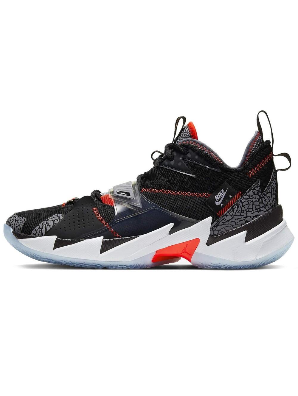 Nike Mens Air Jordan Why Not Zer0.3 Sz 10.5 Black Cement Red CD3003 006 NEW Box